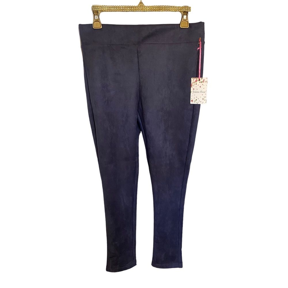 NWT Jenna Rose Velvet Navy Blue pants women size 8